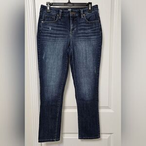New Directions Jeans Women's 6S (30x28) Blue Straight Leg Mid-Rise Ankle GUC